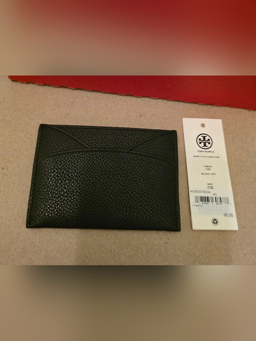 Tory Burch ROMY FLAT CARD CASE BLACK. NWT - Picture 5 of 6